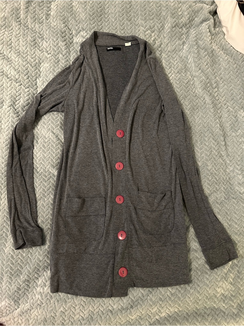 Urban Outfitters BDG Gray V-Neck Knit Cardigan